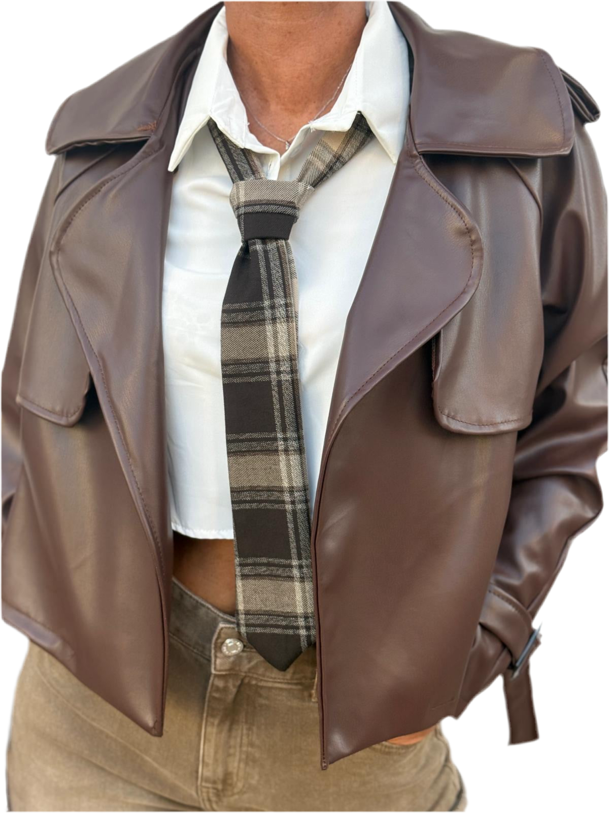 TRENCH CROP PELLE più varianti colore