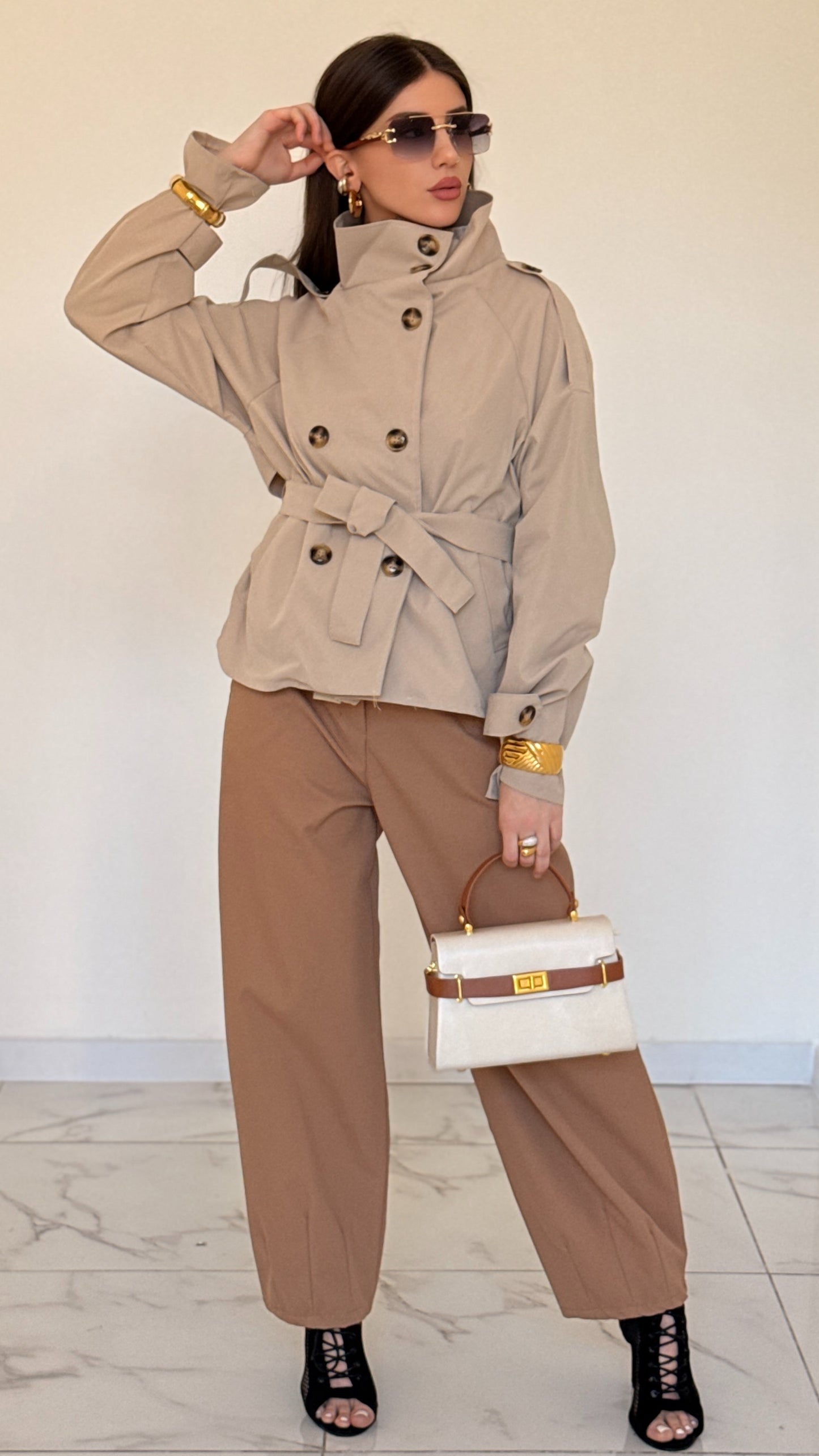 TRENCH CORTO SELENE BEIGE