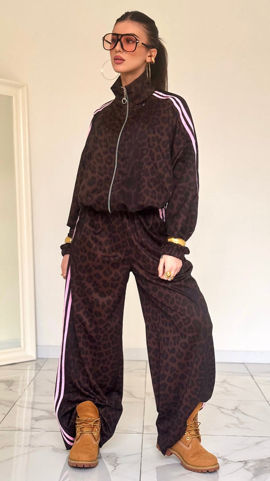 COMPLETO TUTA LEOPARD ROSA