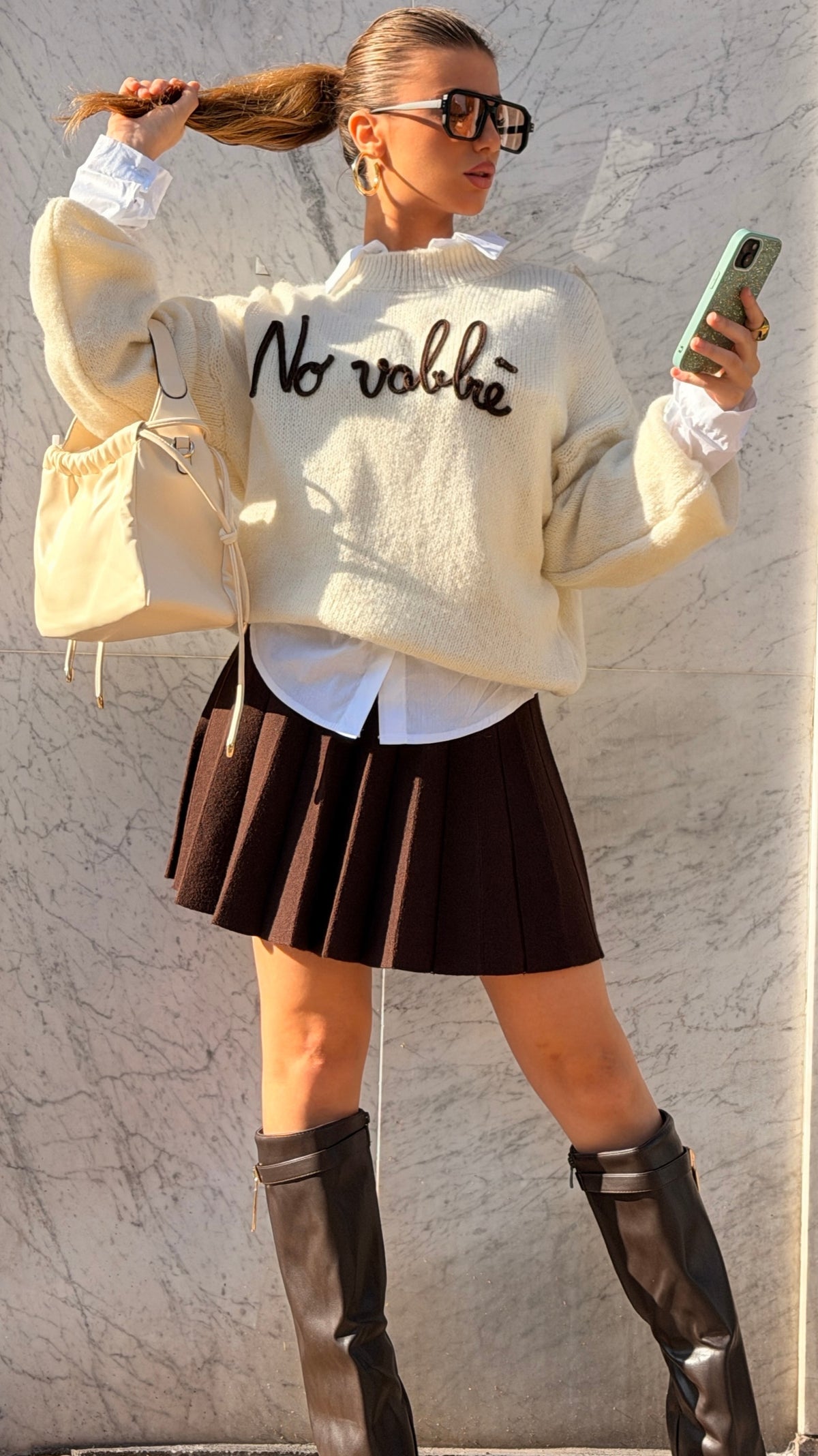 PULL NO VABBÈ BEIGE