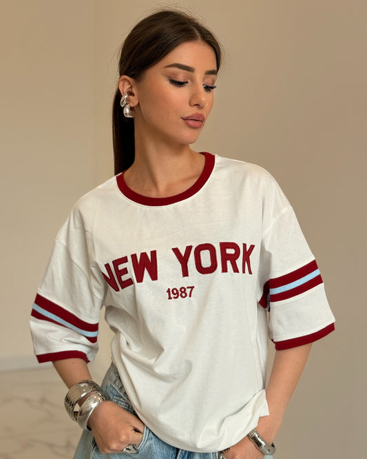 T-SHIRT NEW YORK ROSSA