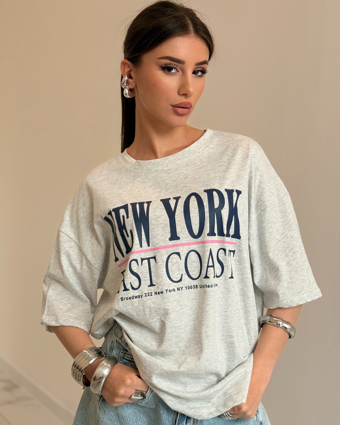 T-SHIRT NEW YORK GRIGIA
