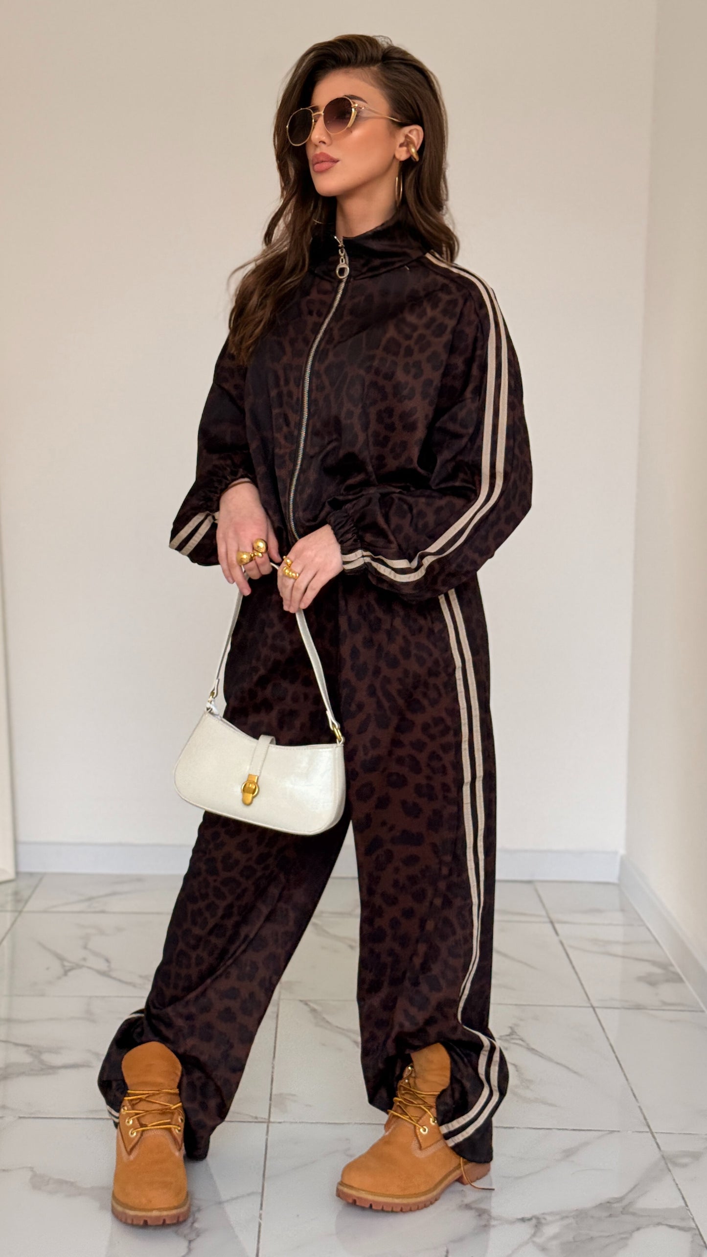 COMPLETO TUTA LEOPARD TORTORA