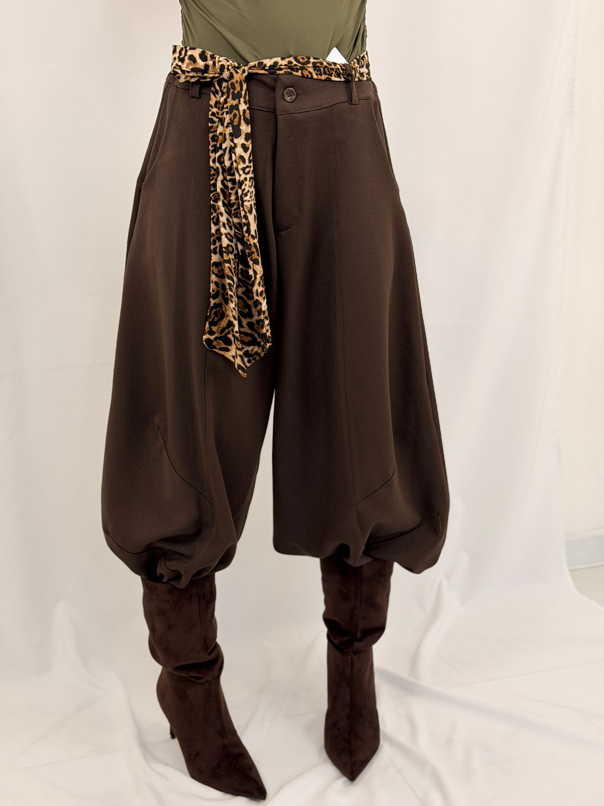 PANTA LEOPARD MARRONE