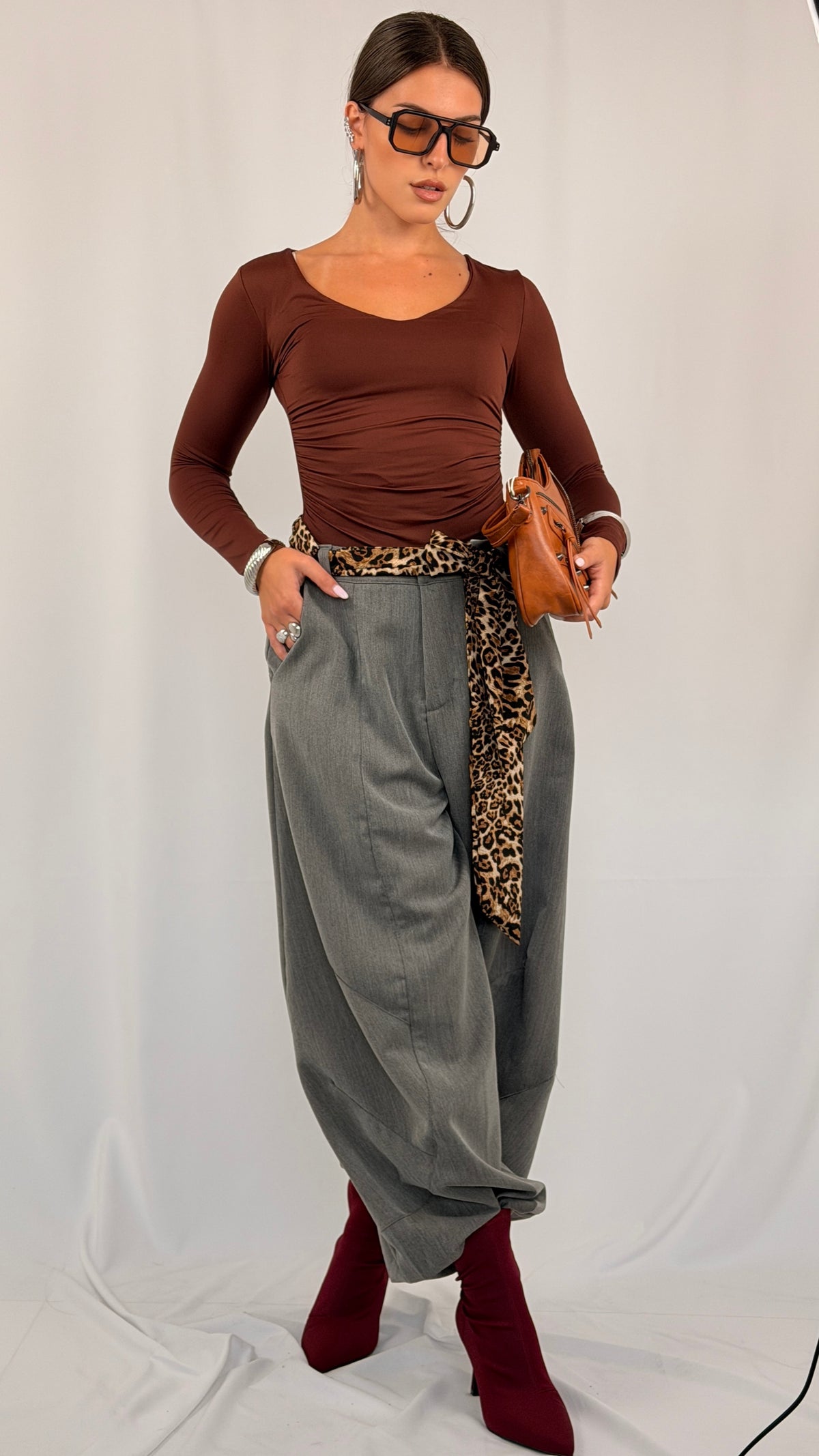 PANTA LEOPARD GRIGI