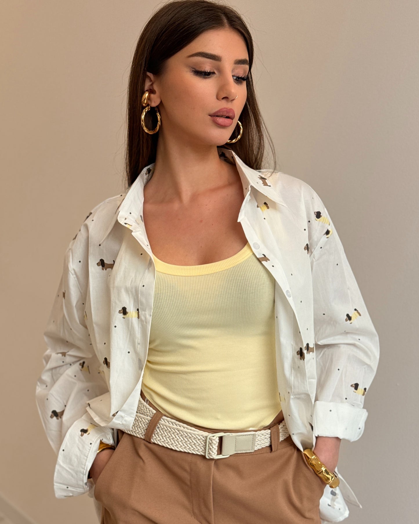 CAMICIA BASSOTTI GIALLA
