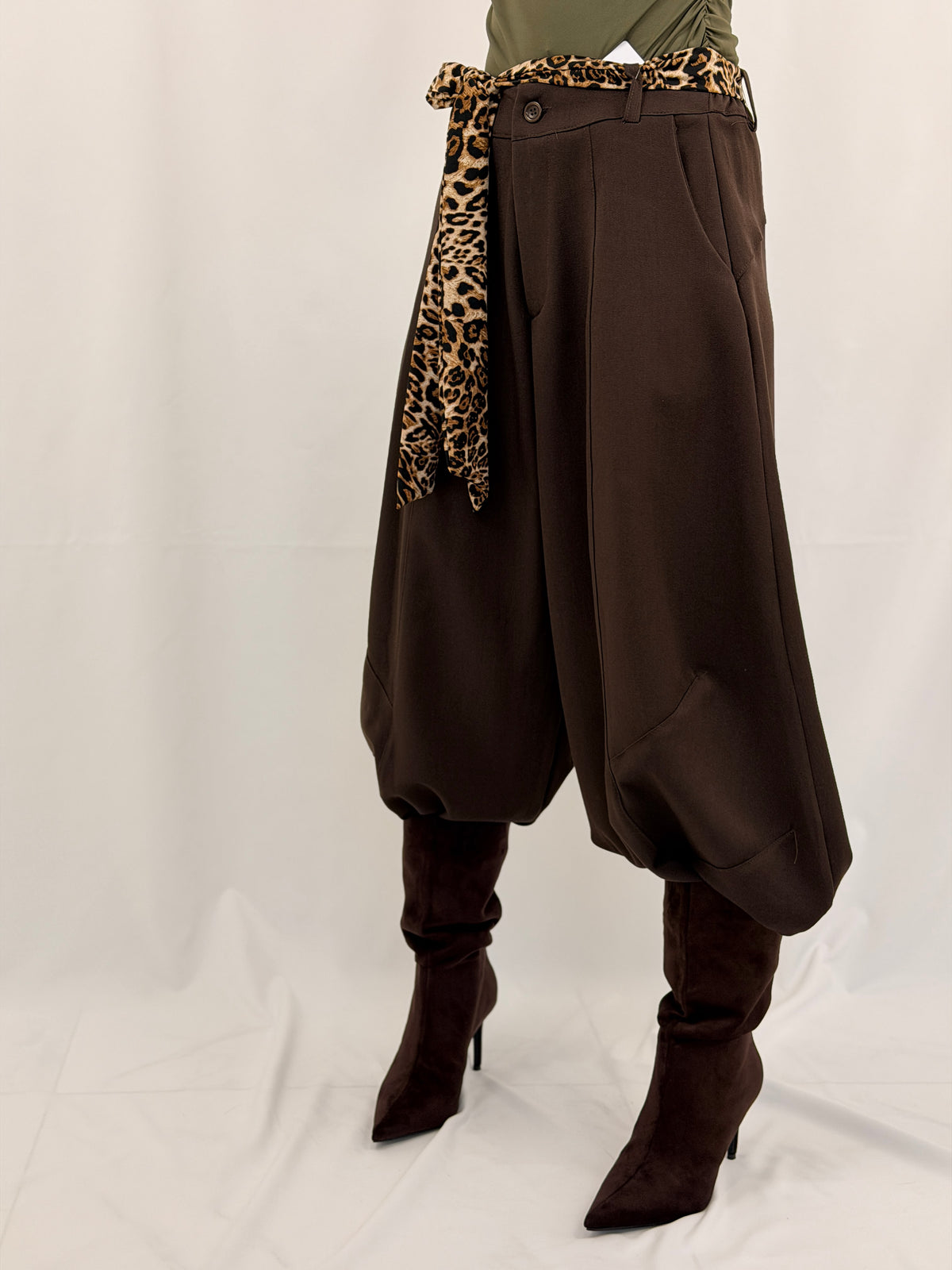 PANTA LEOPARD MARRONE