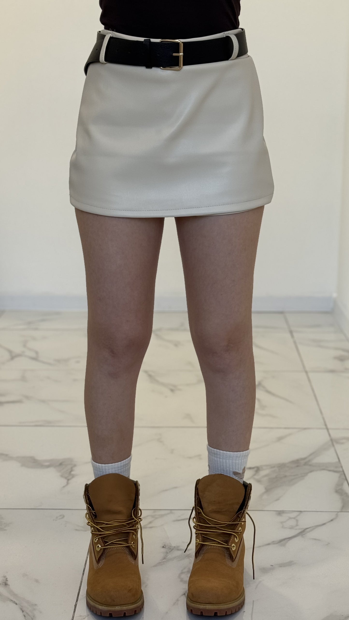 PANTA GONNA MINI PELLE