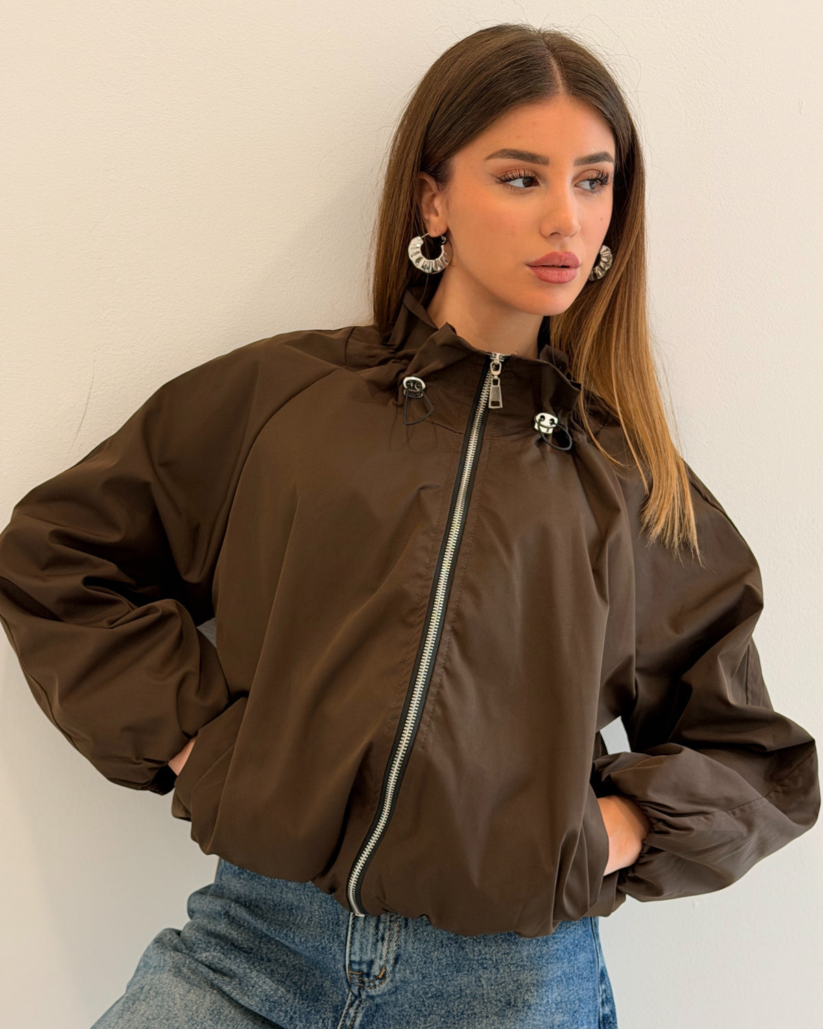 BOMBER ELETTRA MARRONE