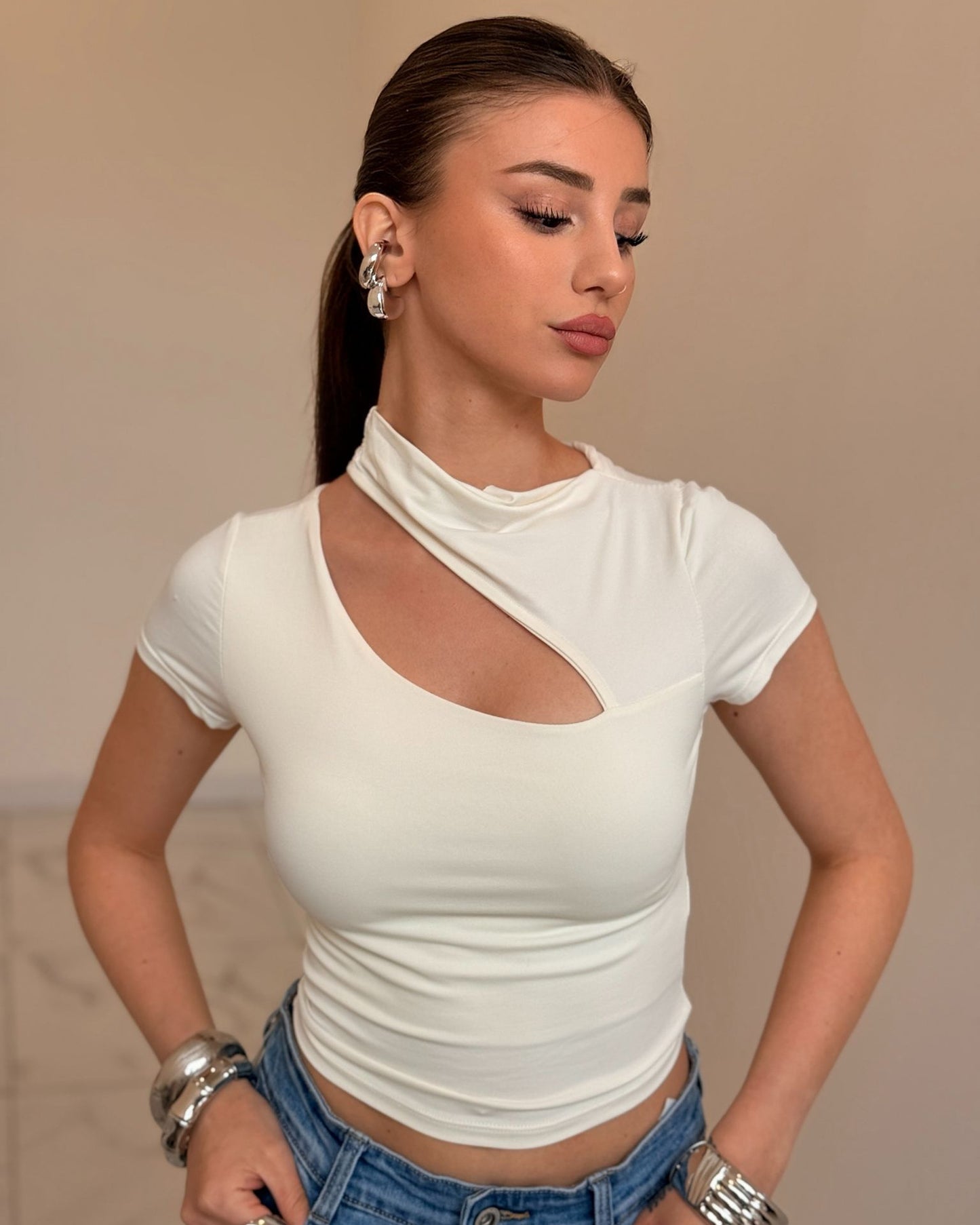 T-SHIRT MAVY BIANCO