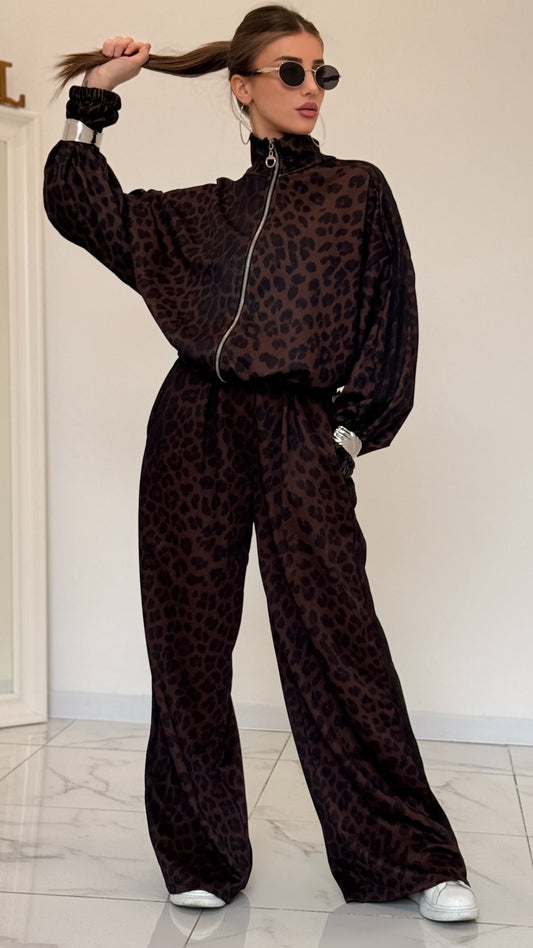 COMPLETO TUTA LEOPARD NERA