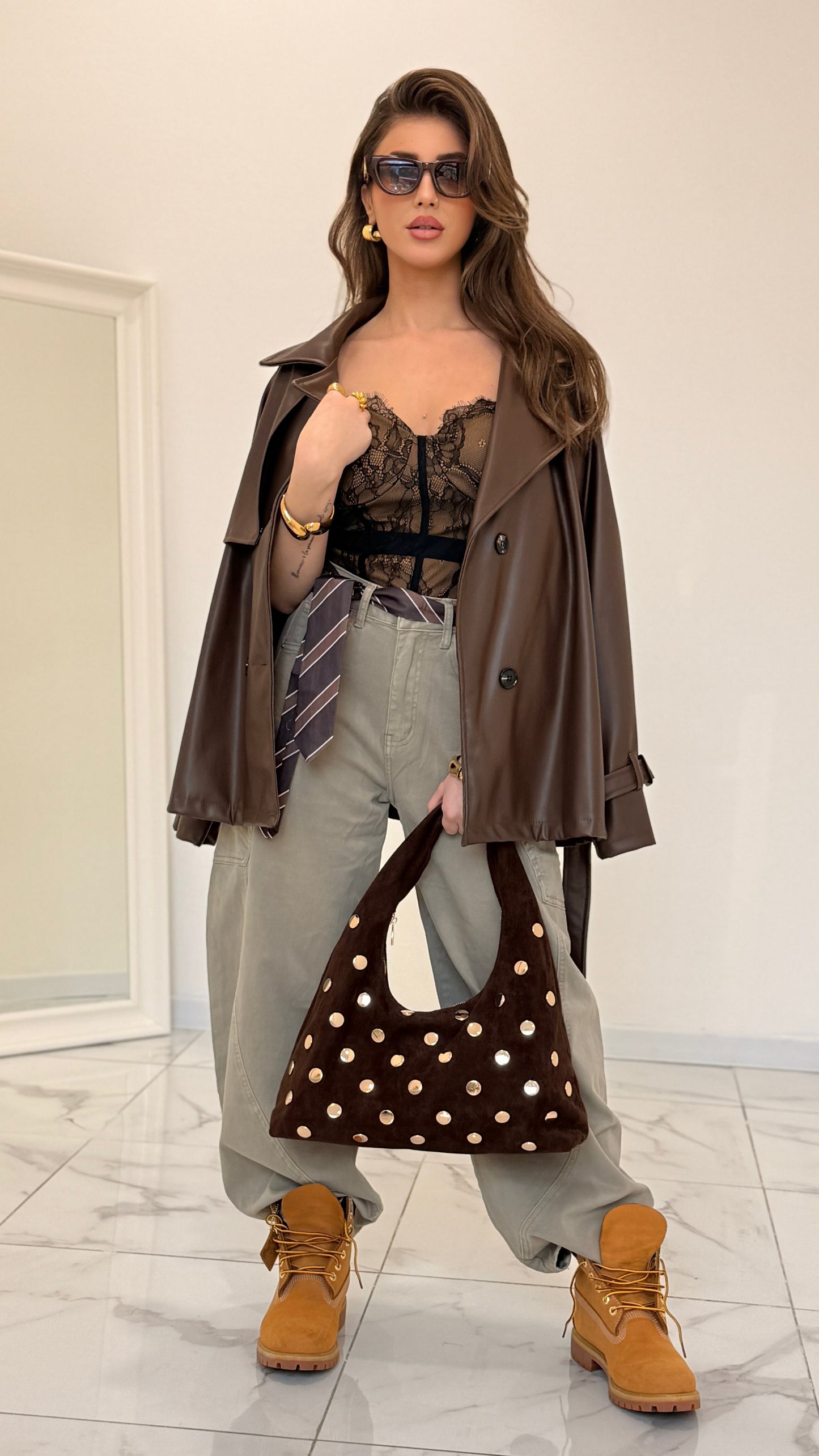 GIACCA PELLE MISSY MARRONE