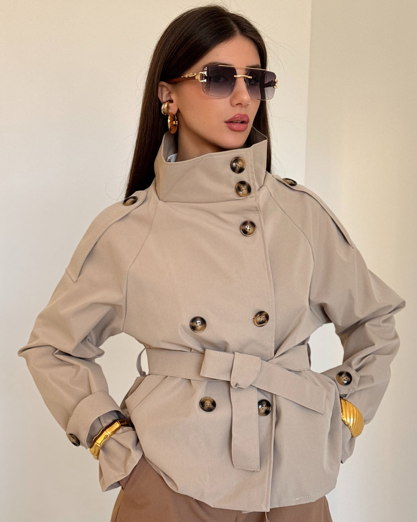 TRENCH CORTO SELENE BEIGE