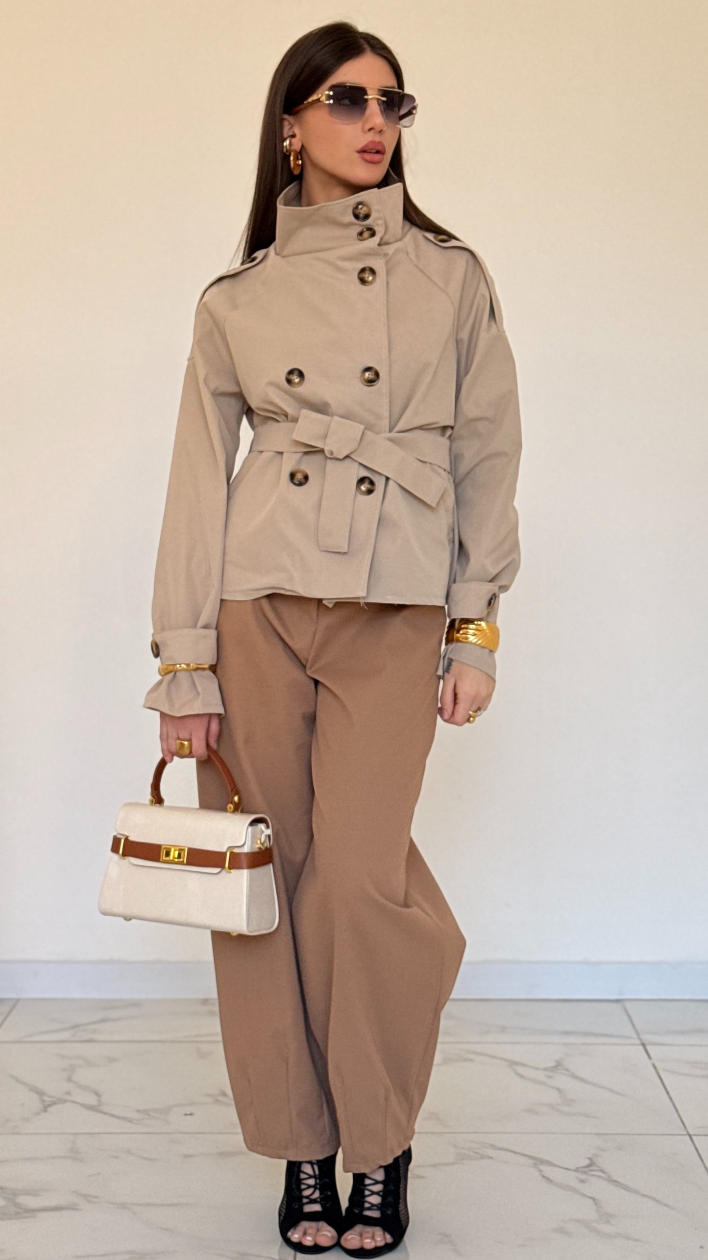 TRENCH CORTO SELENE BEIGE