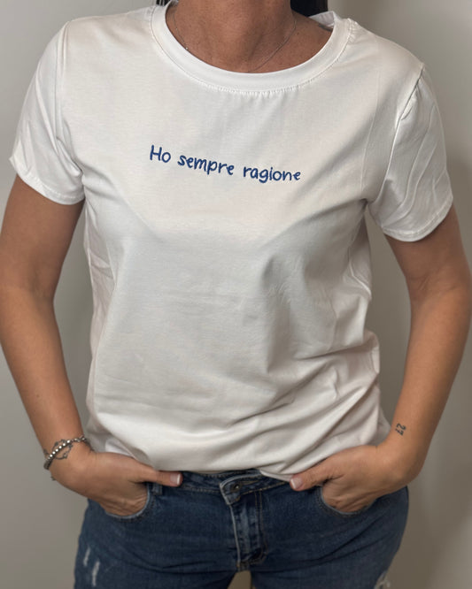 T-shirt scritte Blu