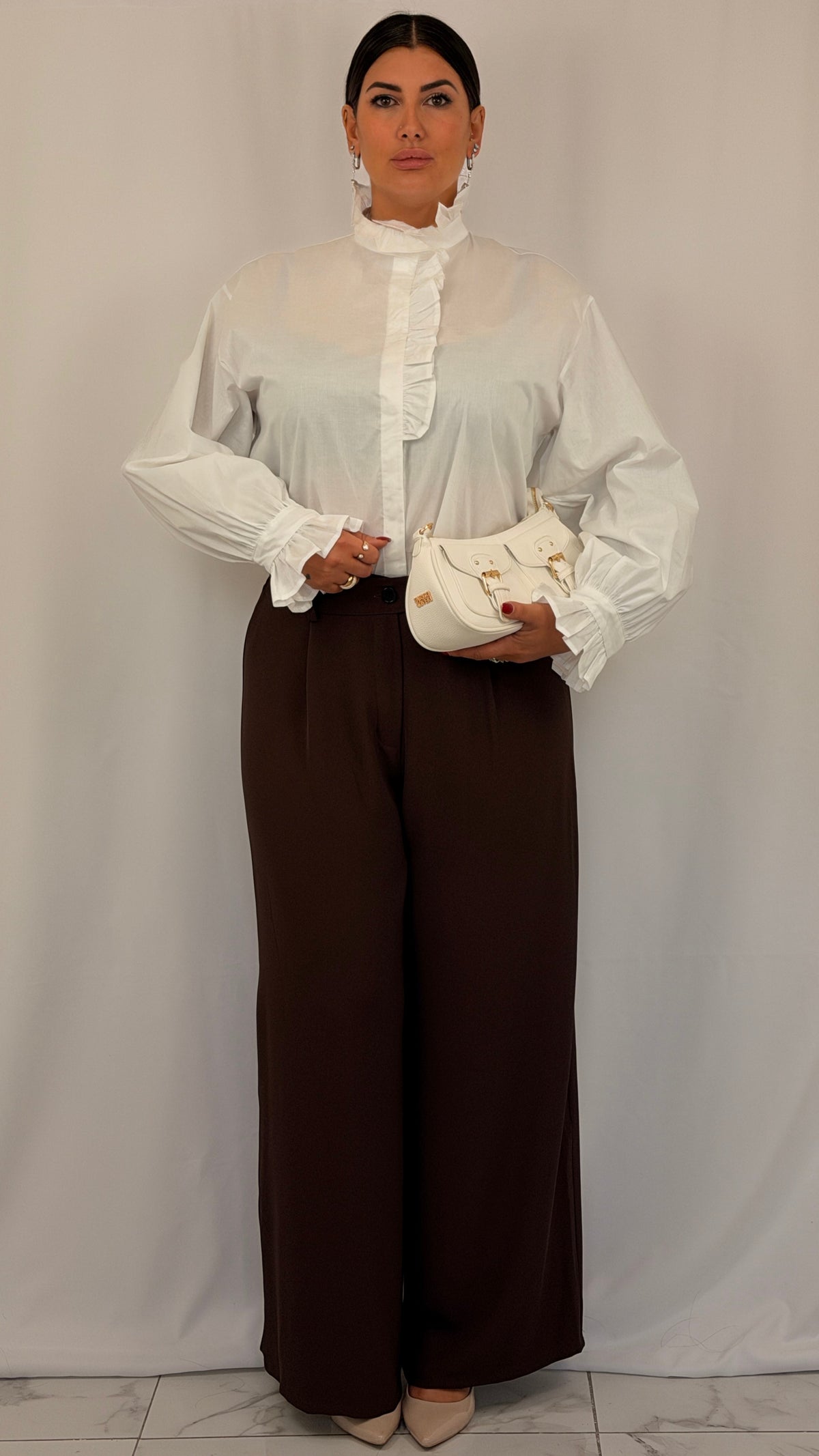 PANTA DANY CURVY MARRONE