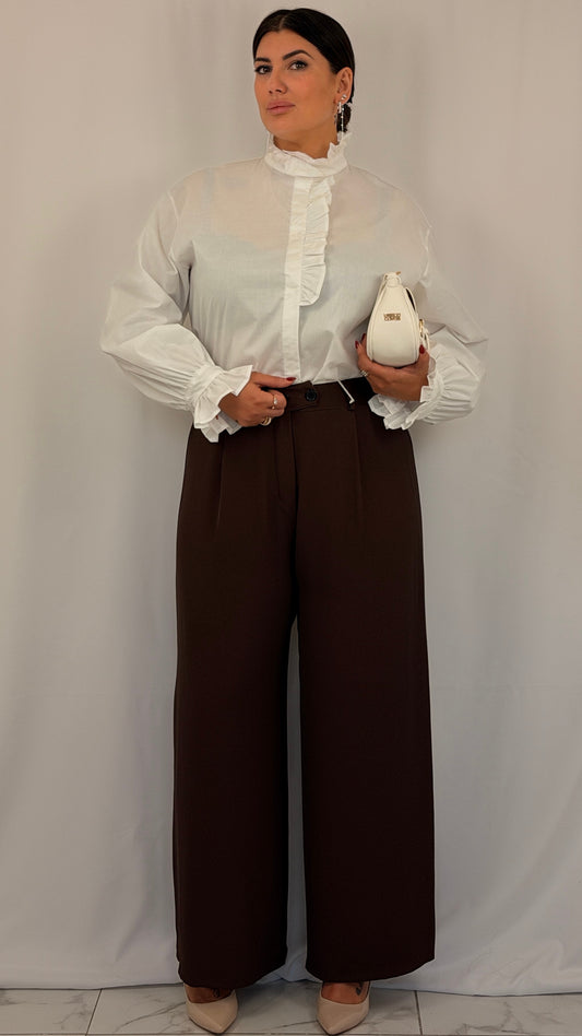 PANTA DANY CURVY MARRONE